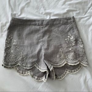 Grey Eyelet Free People Shorts